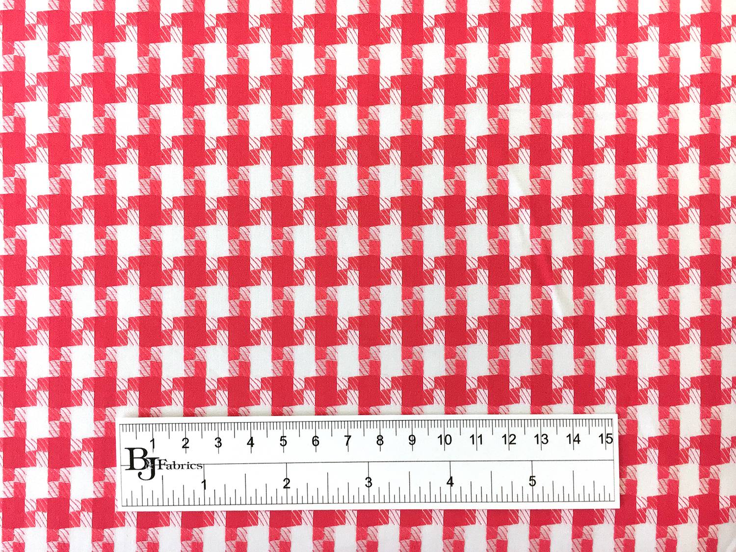 Italian Cotton Houndstooth Shirting in Vermilion3