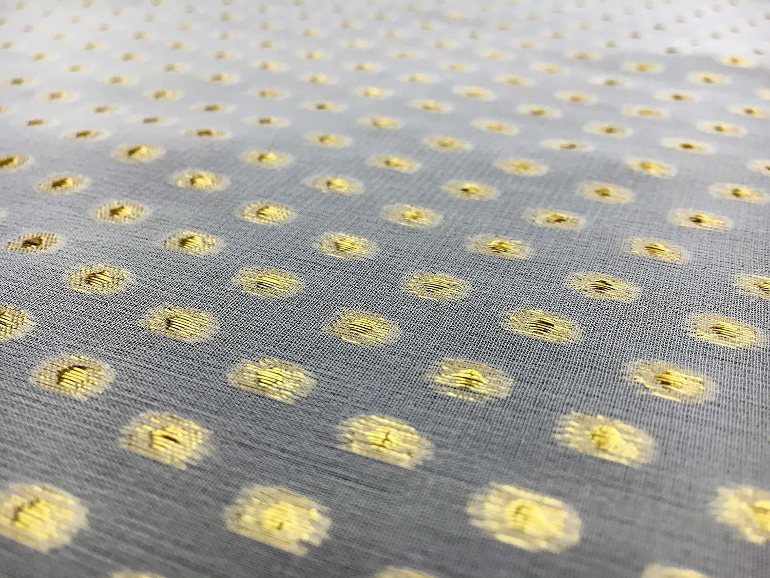 Silk Chiffon with Metallic Aspirin Dots0