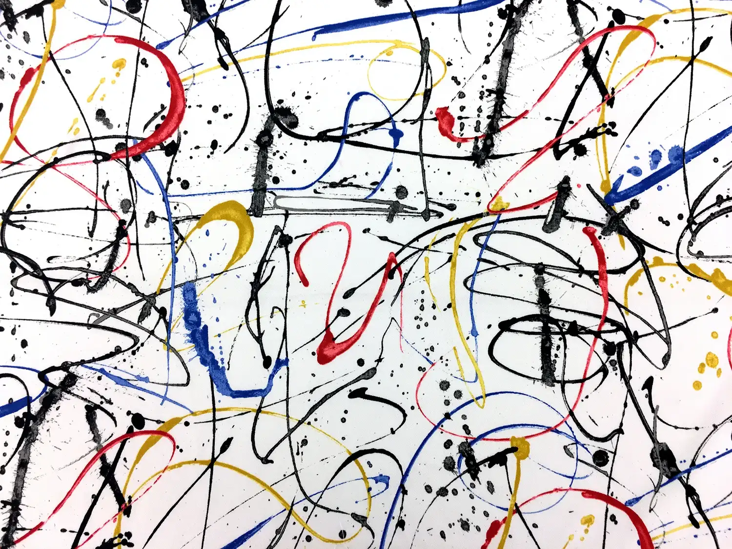 Cotton Twill With Paint Strokes Print 0