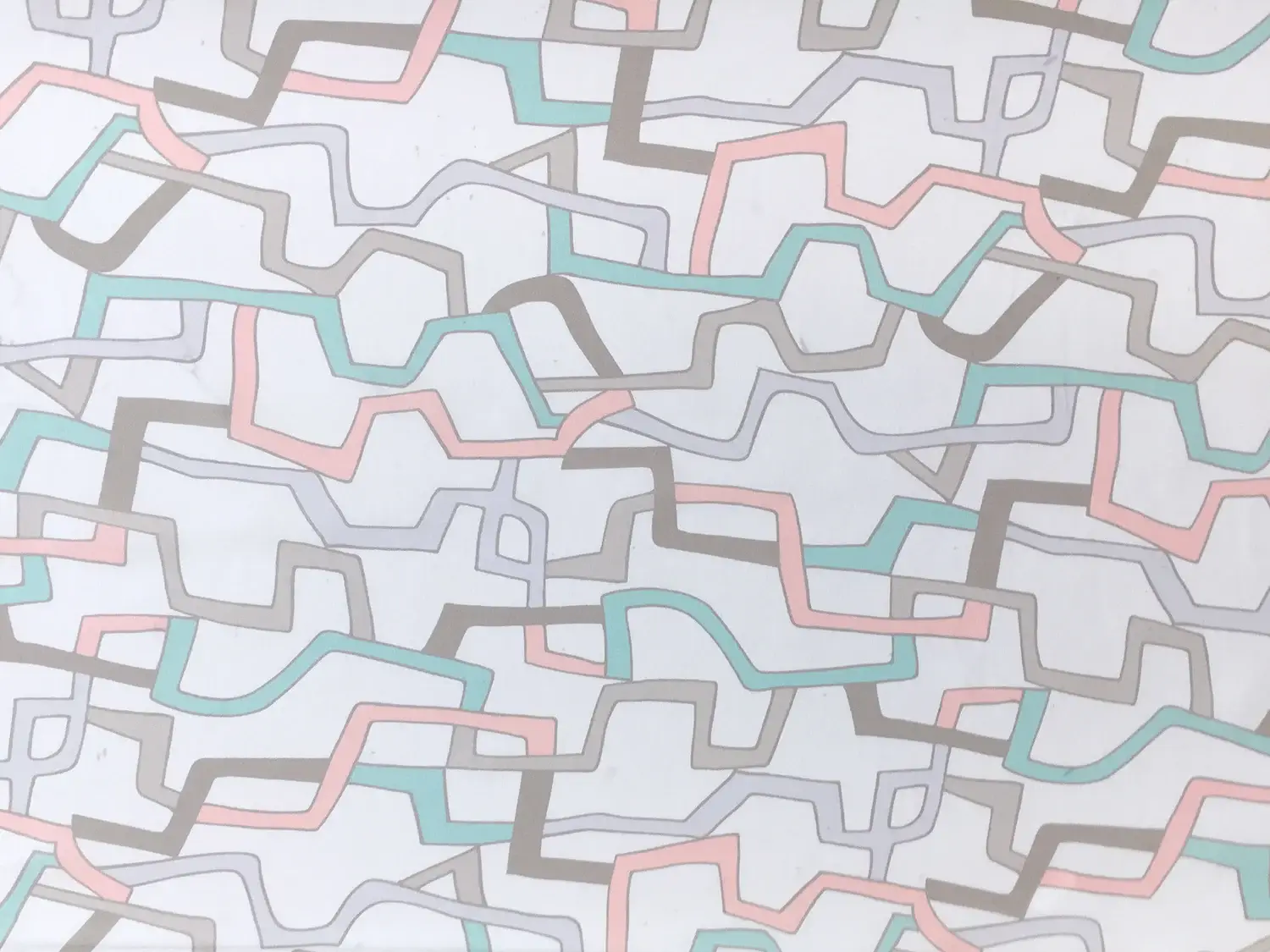 Printed Silk Crepe de Chine with Geometric Chains0