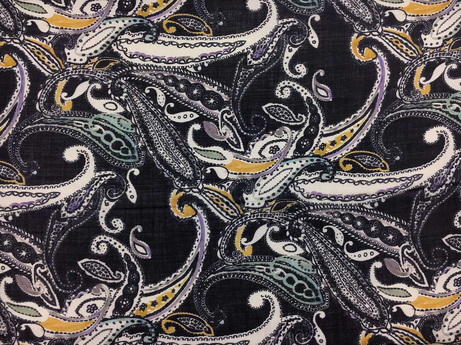 Italian Wool Challis With Over Sized Paisley Print0