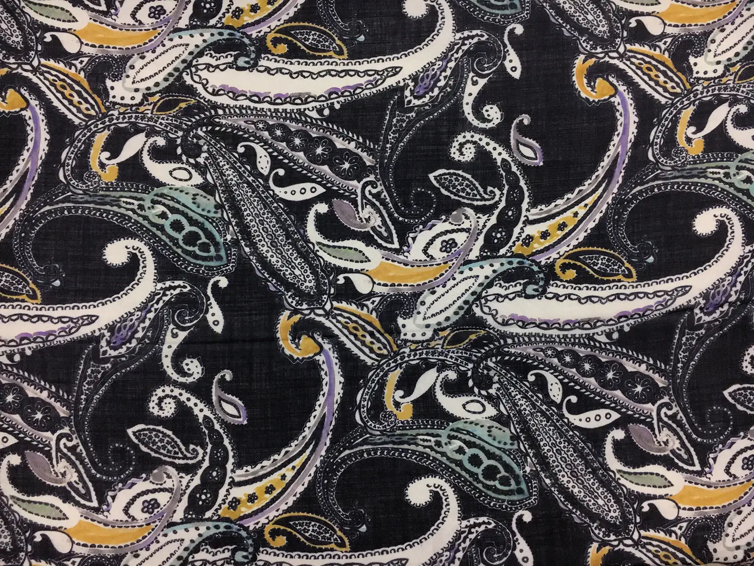 Italian Wool Challis With Over Sized Paisley Print0