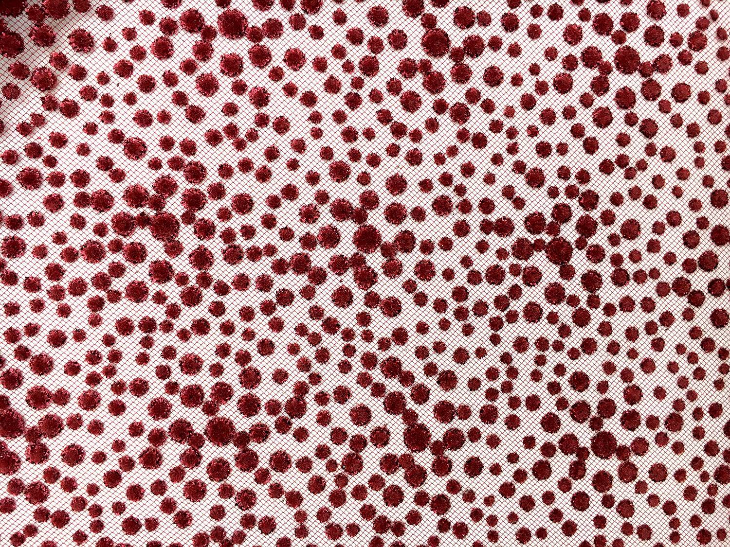 Metallic Flocked Tulle in Burgundy2