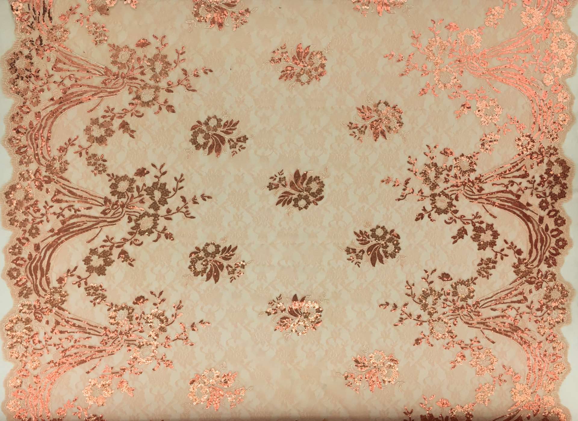 Embroidered and Sequined Chantilly Lace0
