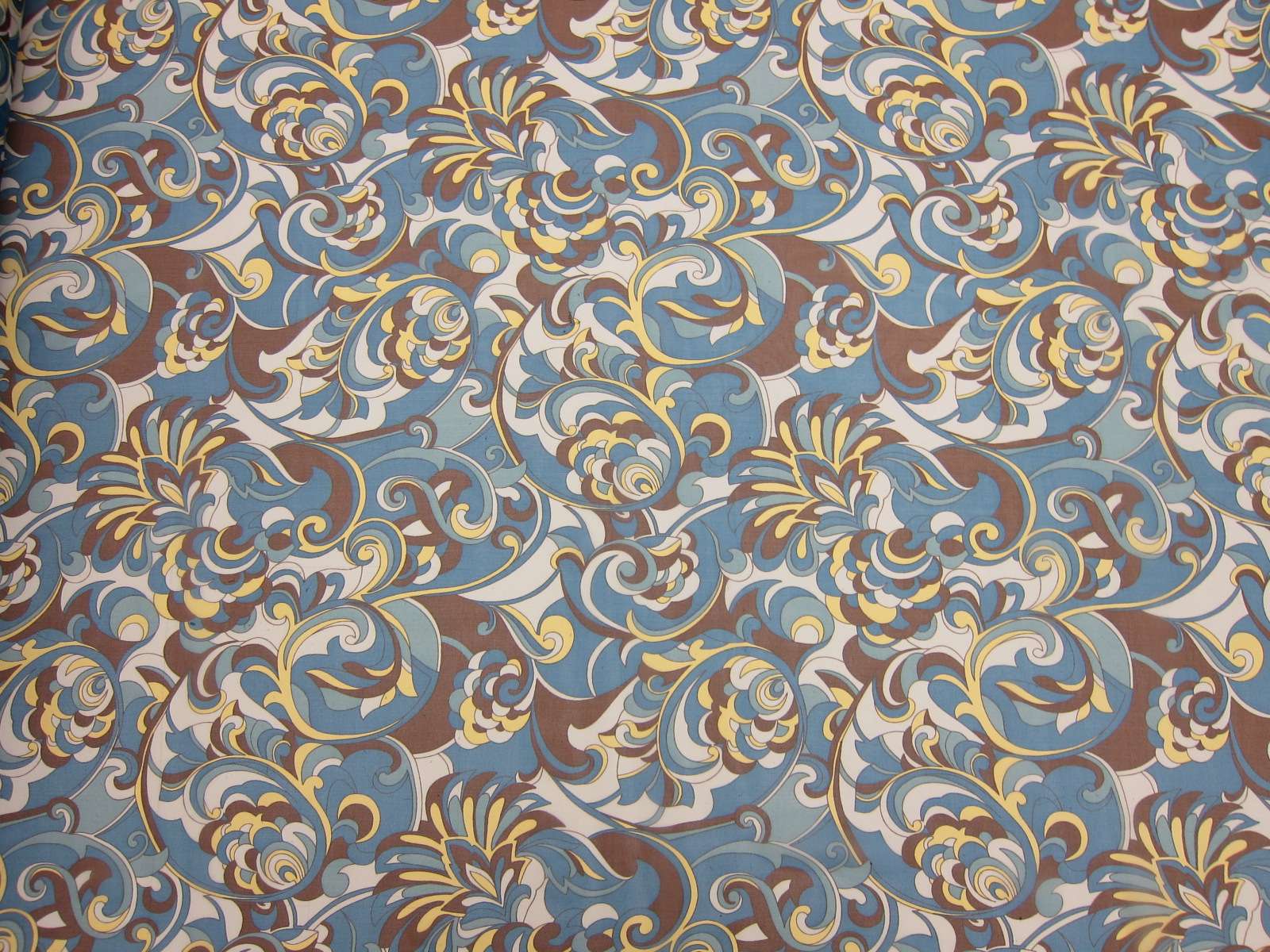 Printed Silk Chiffon Blue Turquoise Yellow White Black Floral On White Blue Green Black Background