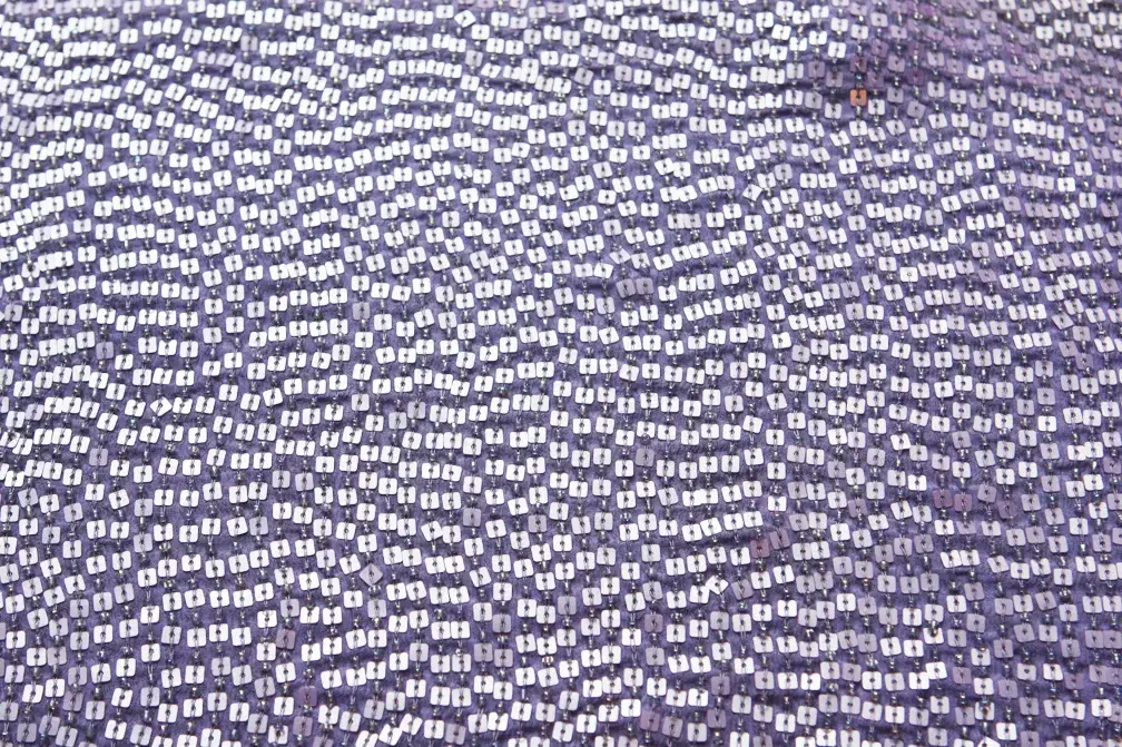 Sequins on Silk Chiffon0