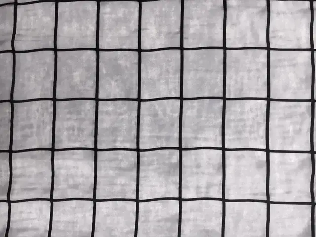Silk Charmeuse Panel with Black Puff Paint Grid0