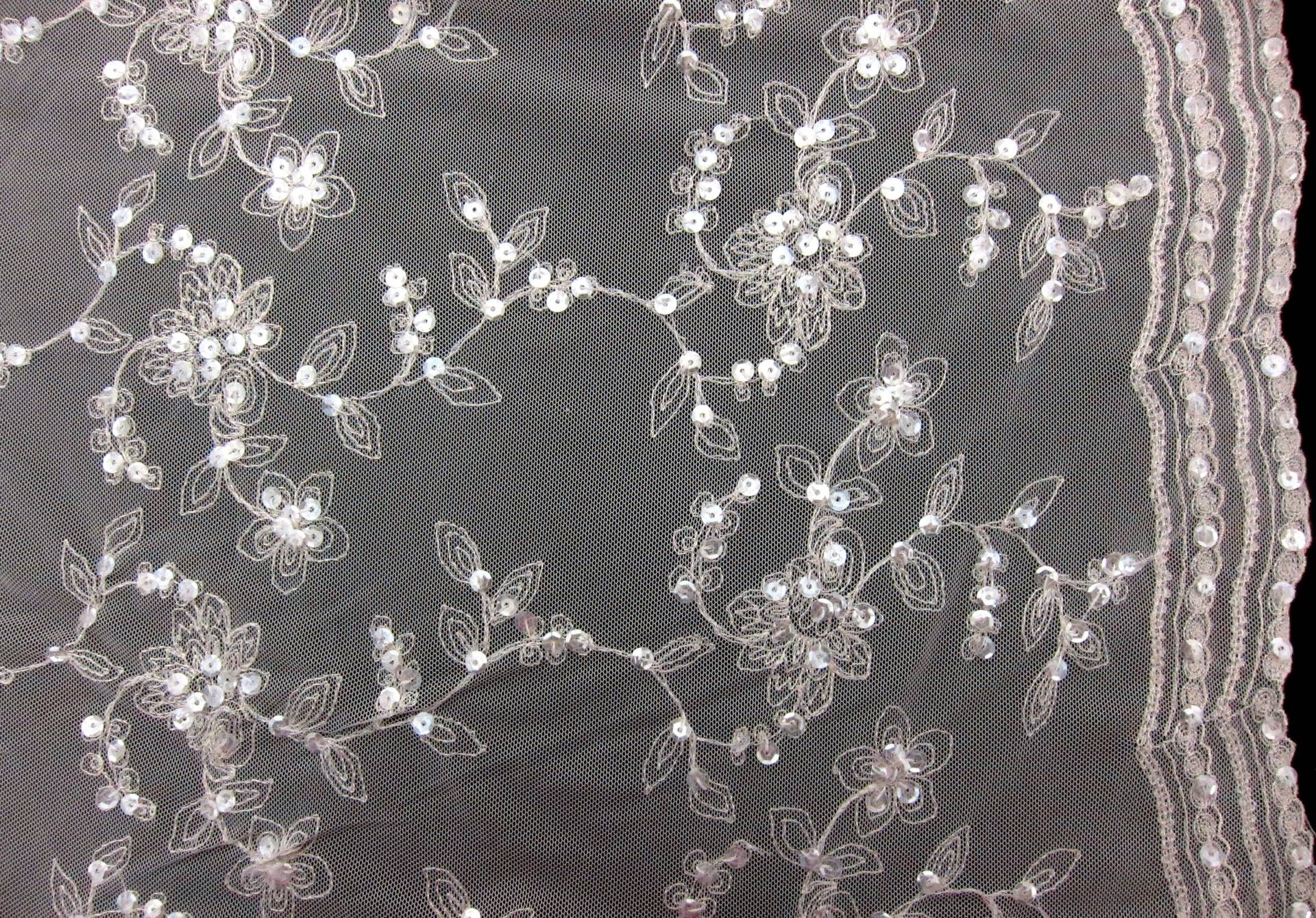Embroidered Illusion with Hand Sewn Sequins0