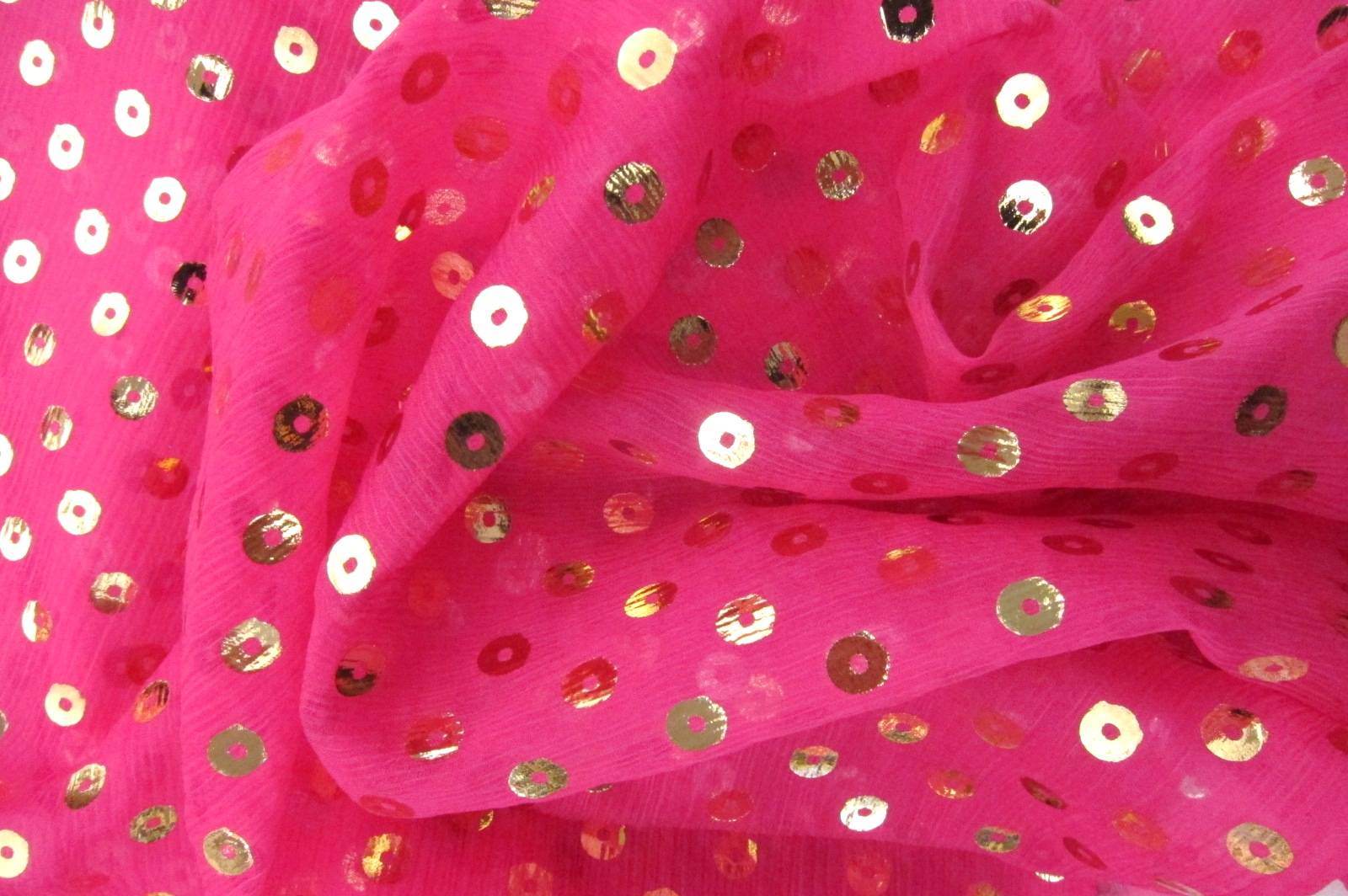 Press on Metallic Sequins on Silk Crinkle Chiffon2