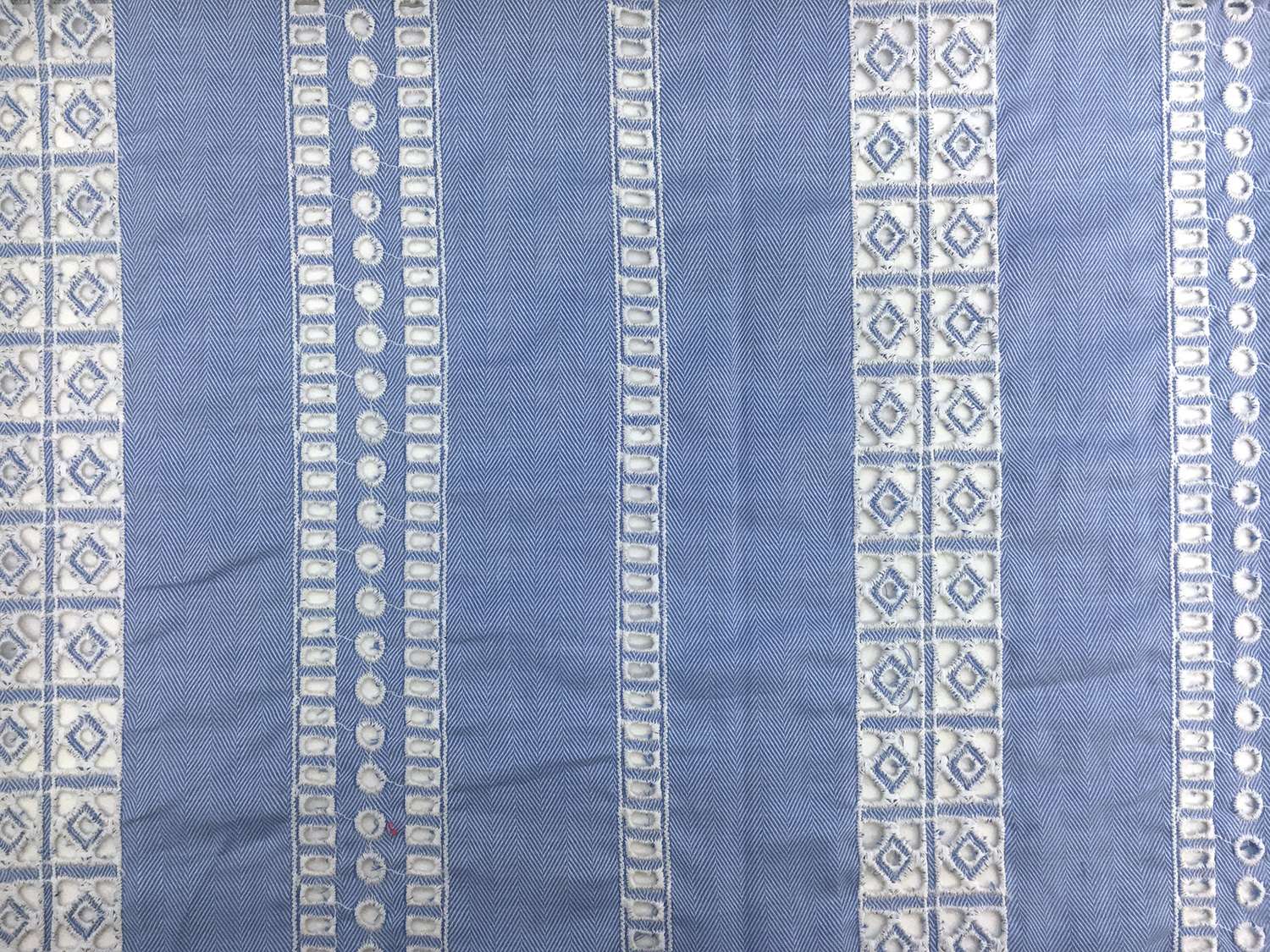 Japanese Cotton Eyelet over Herringbone0