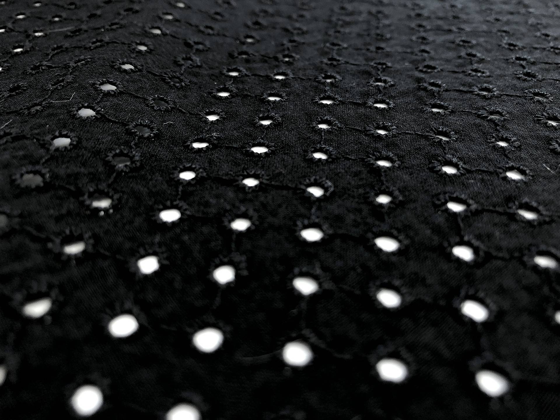 Cotton Eyelet with Scalloped Edge in Black1
