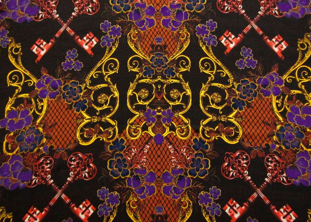Printed Wool Challis0