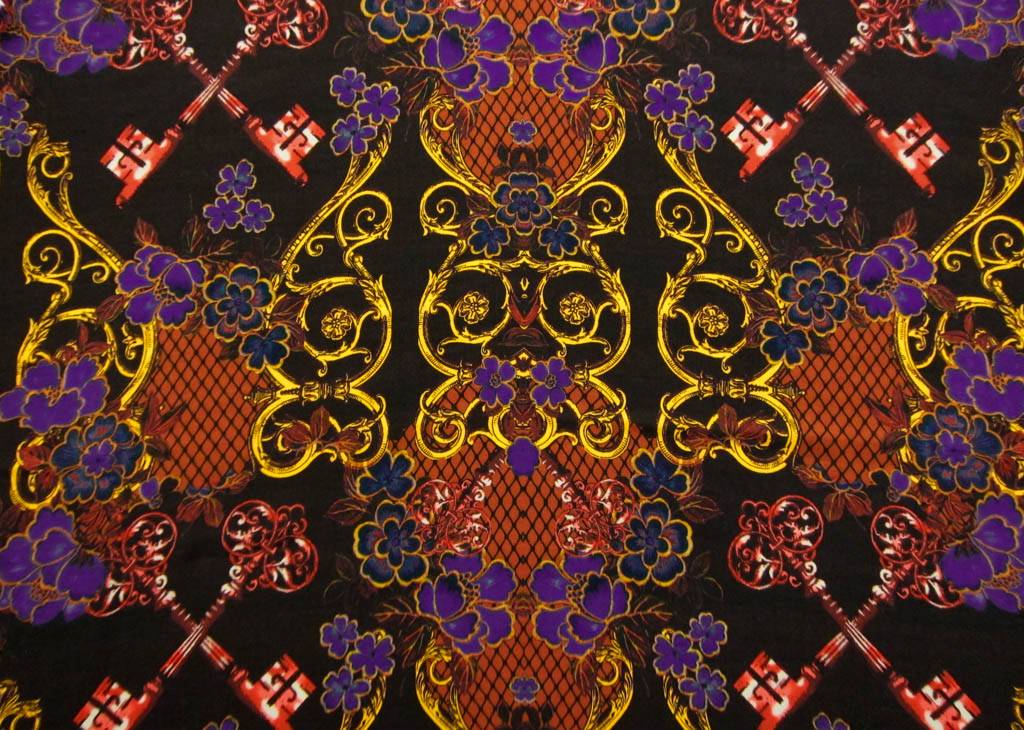 Printed Wool Challis0