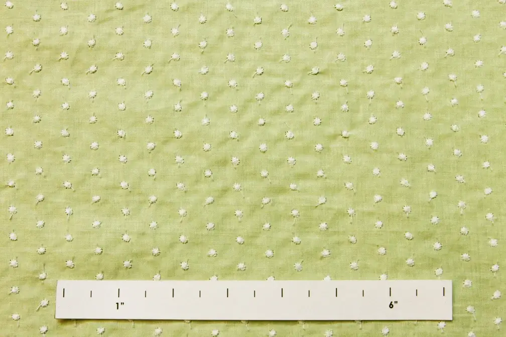 Cotton Embroidered Dots in Spring Bud1