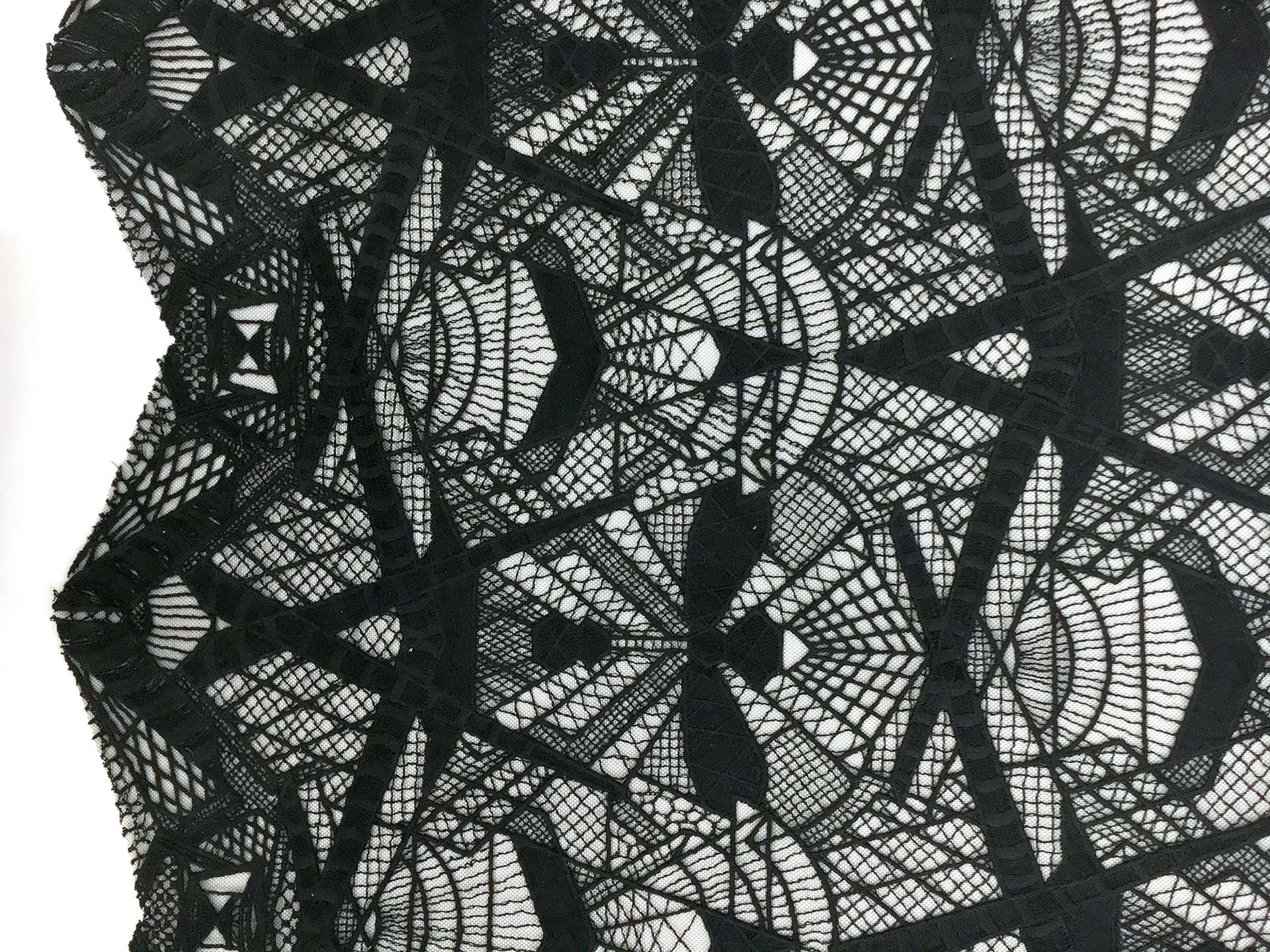 Novelty Embroidered Tulle with Art Deco Geometrics0