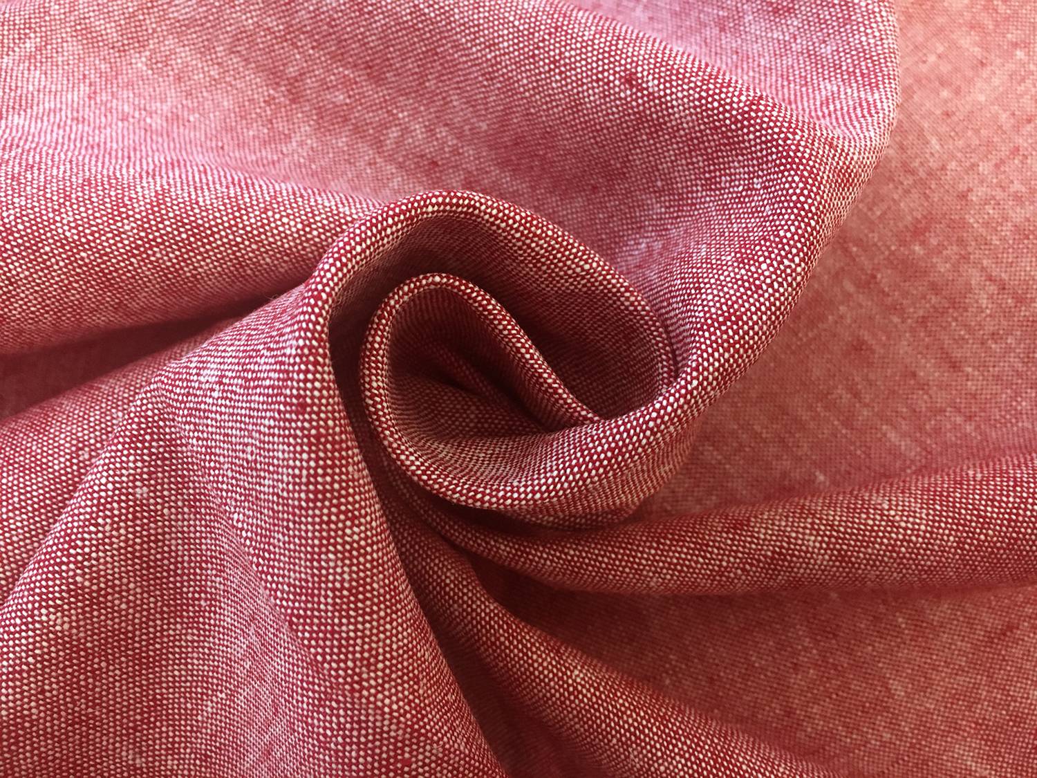 Yarn Dyed Linen Cotton Blend in Red1