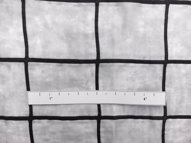 Silk Charmeuse Panel with Black Puff Paint Grid1