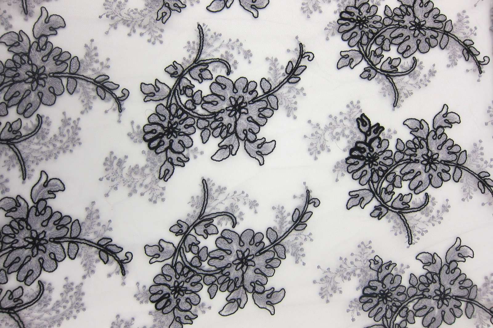 Corded Embroidered Tulle0