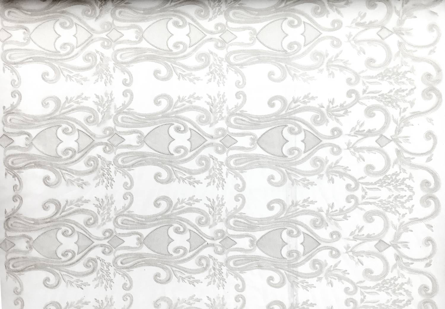 Silver Metallic Embroidered Tulle0