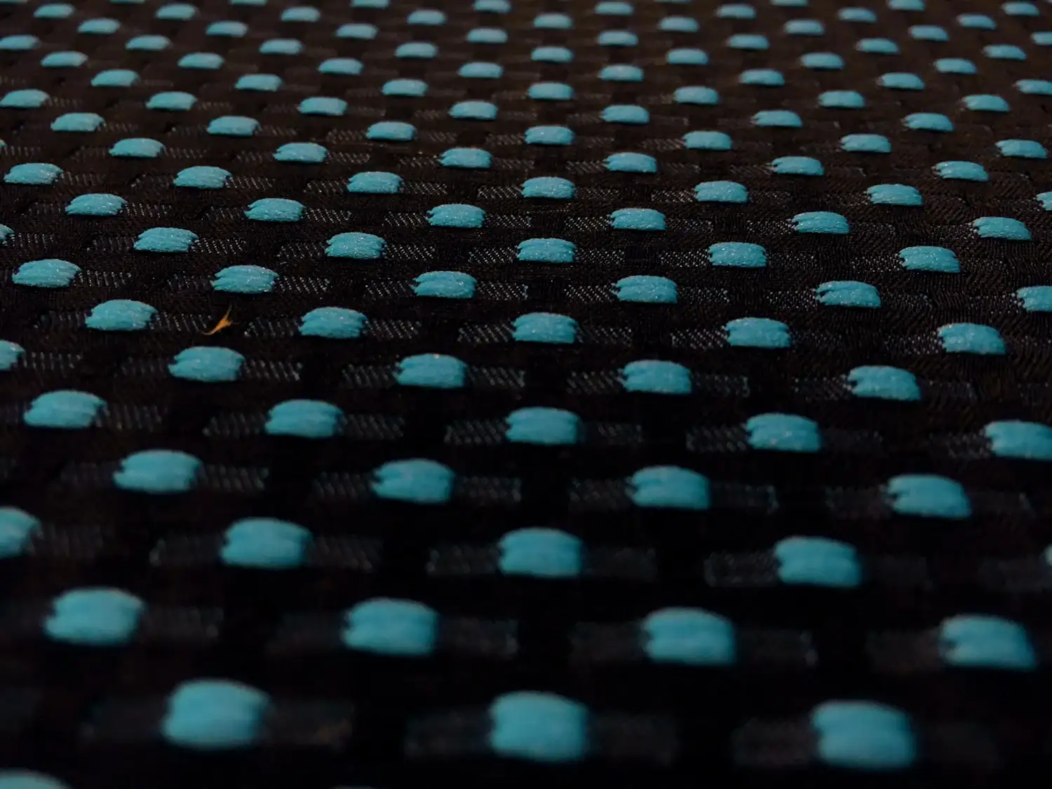 Polyester Swiss Dot Brocade with Aqua Dots0