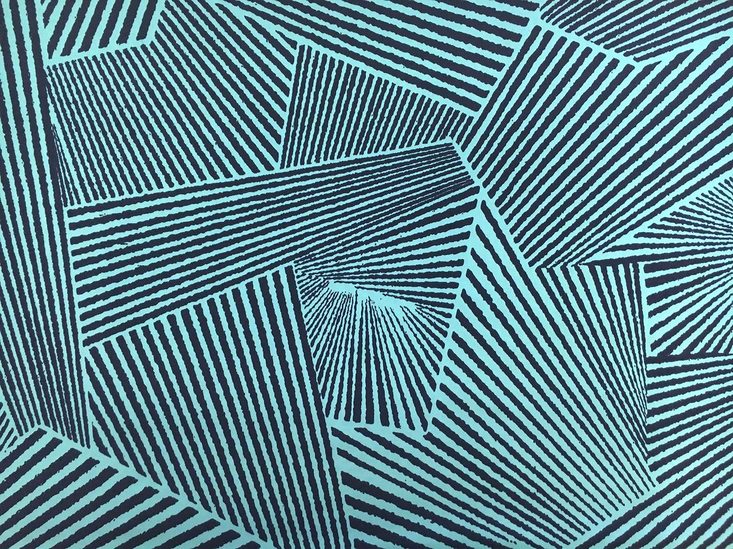 Poly Spandex Jersey Print in Navy and Aqua0