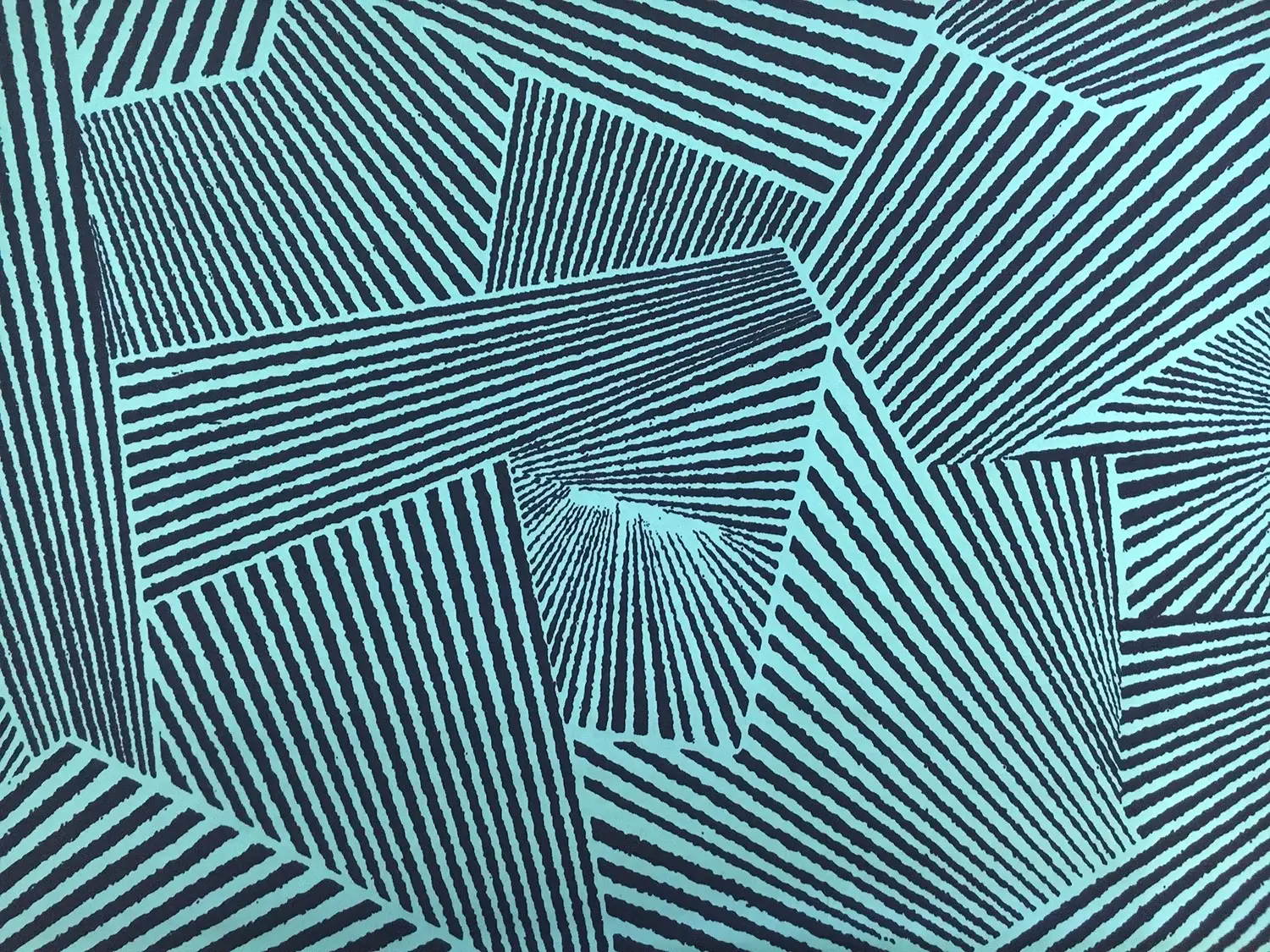 Poly Spandex Jersey Print in Navy and Aqua0
