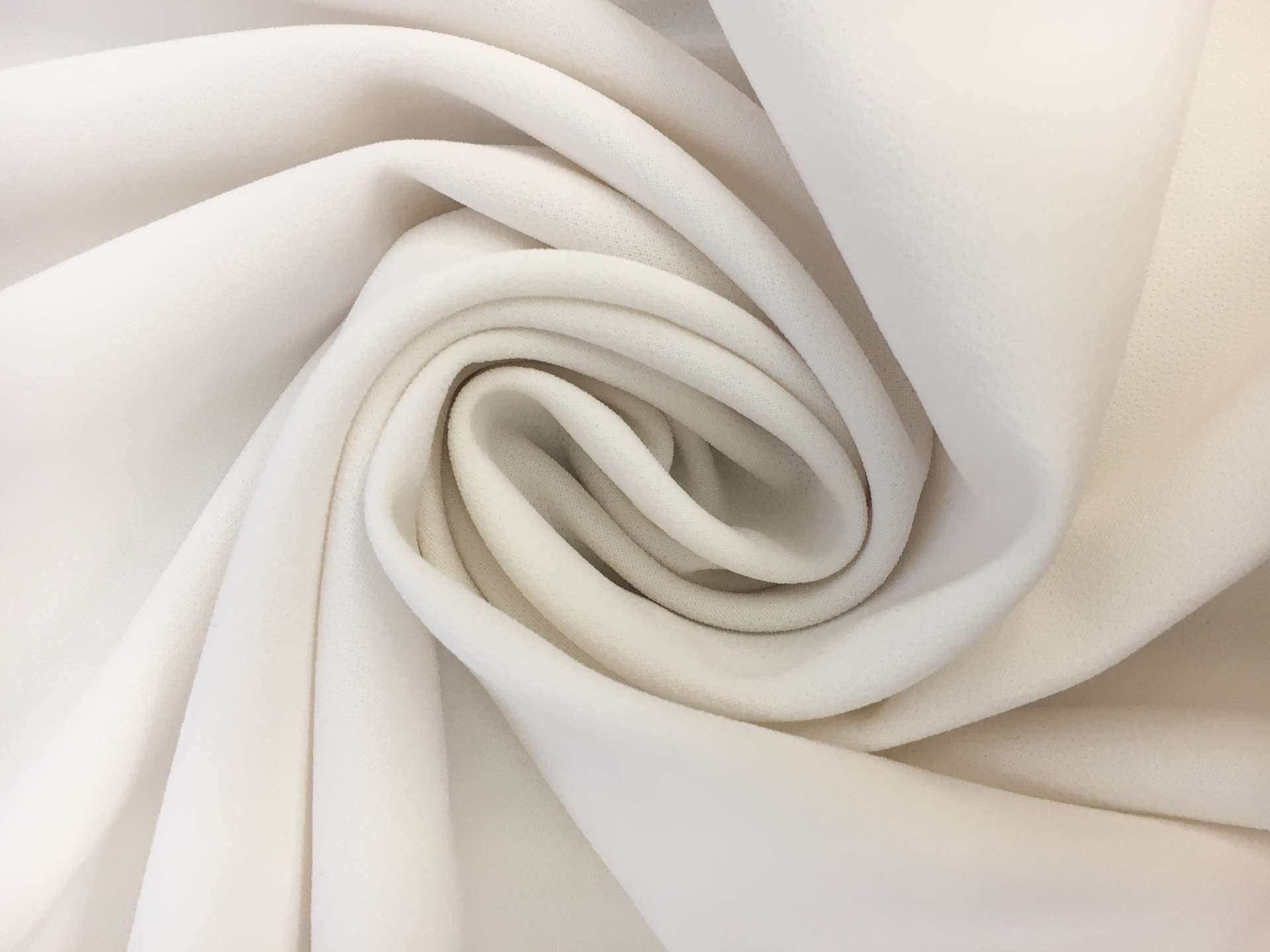 Polyester Stretch Crepe in Off White