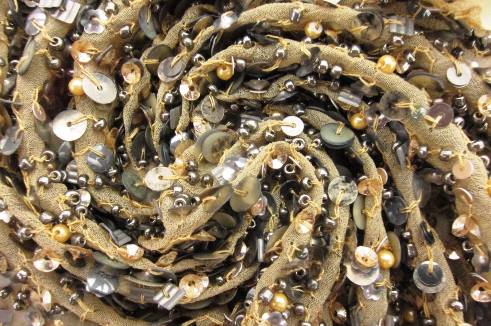 Novelty Sequins and Beads on Silk Chiffon2