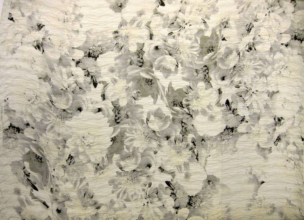 Silk Blend Metallic Double Layer Printed Organza0