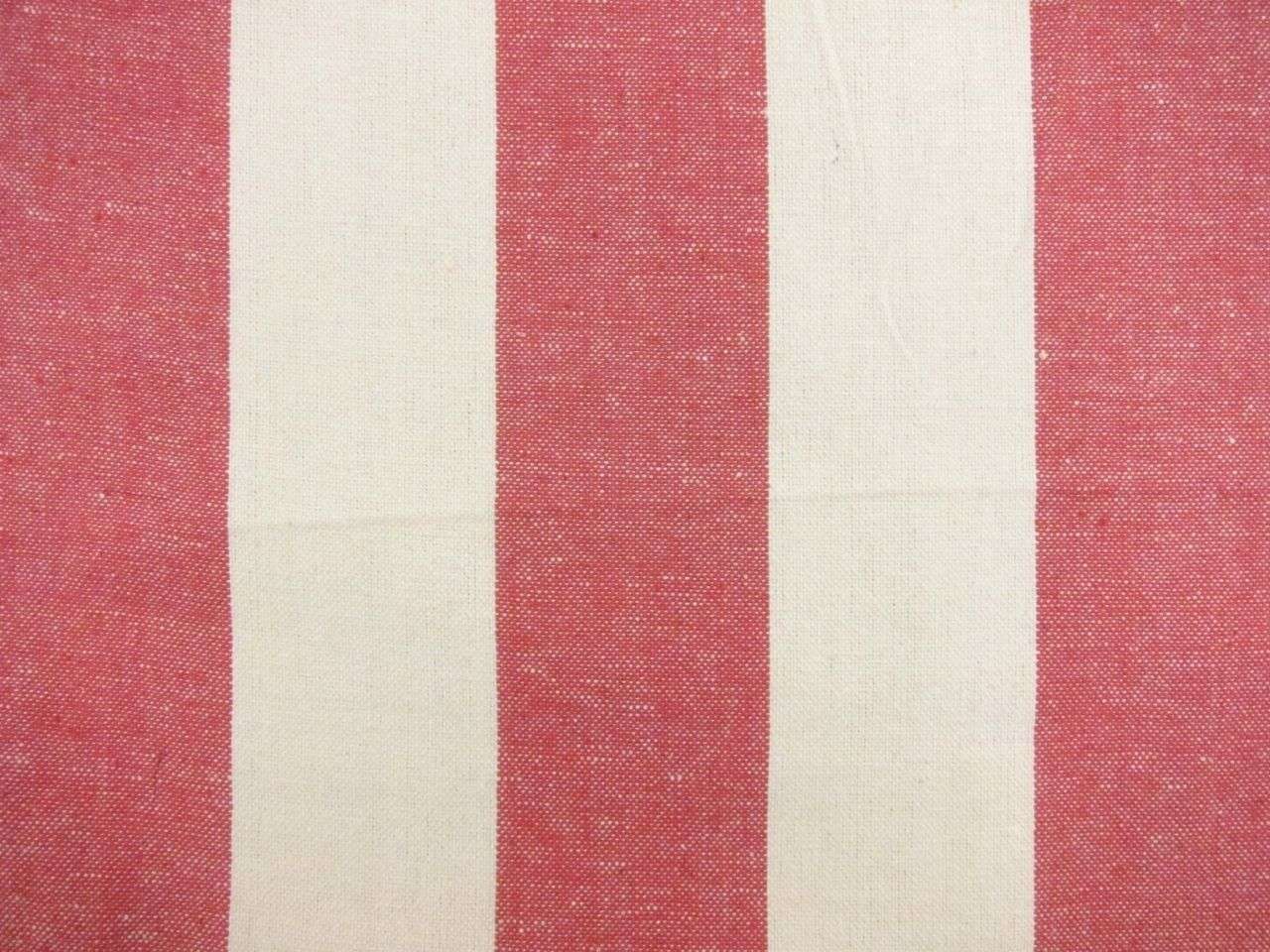 Cotton Upholstery 3" Stripe in Pink And White0