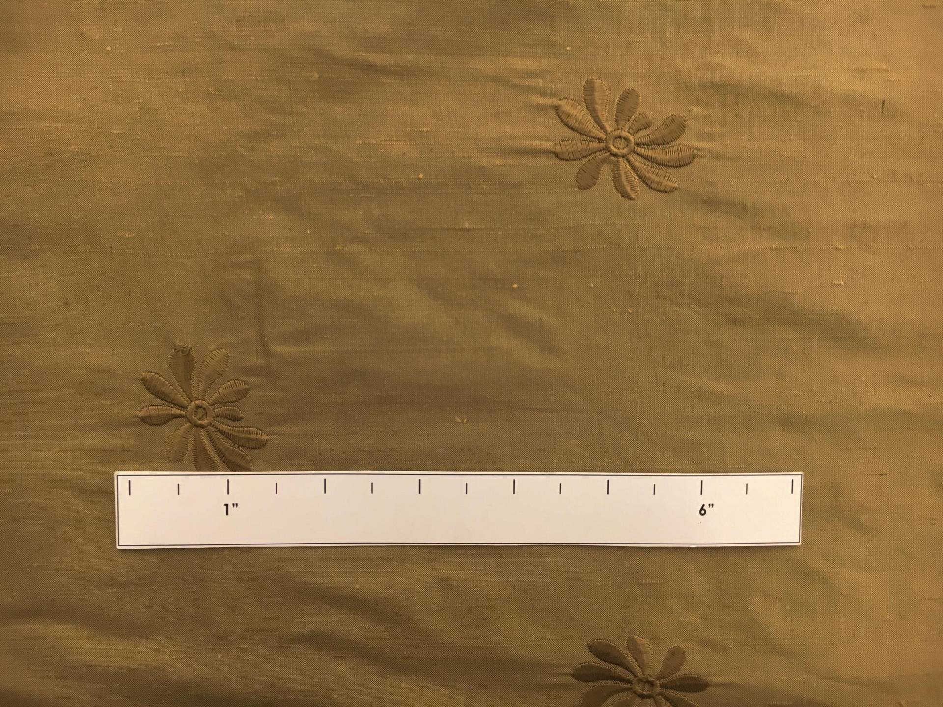Iridescent Silk Shantung with Embroidered Flowers1