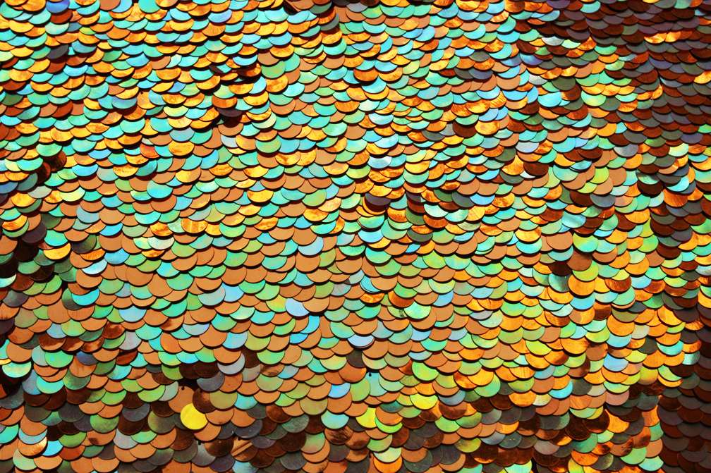 Pailettes on Silk Chiffon