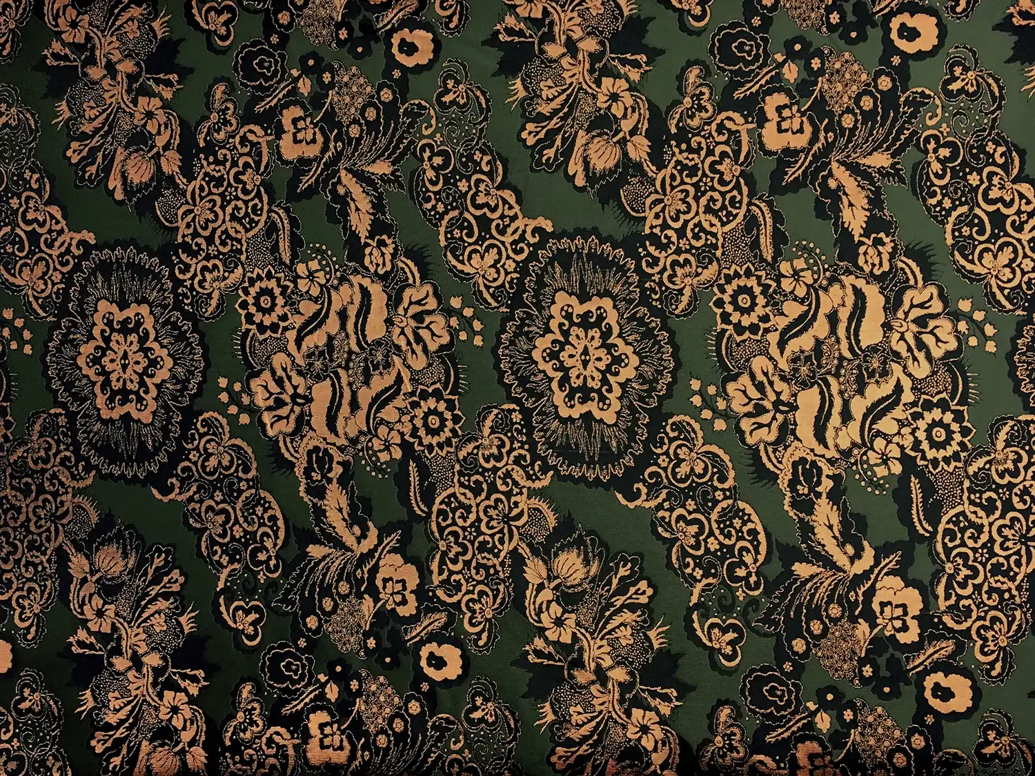 Metallic Jacquard with Rows of Flowers0