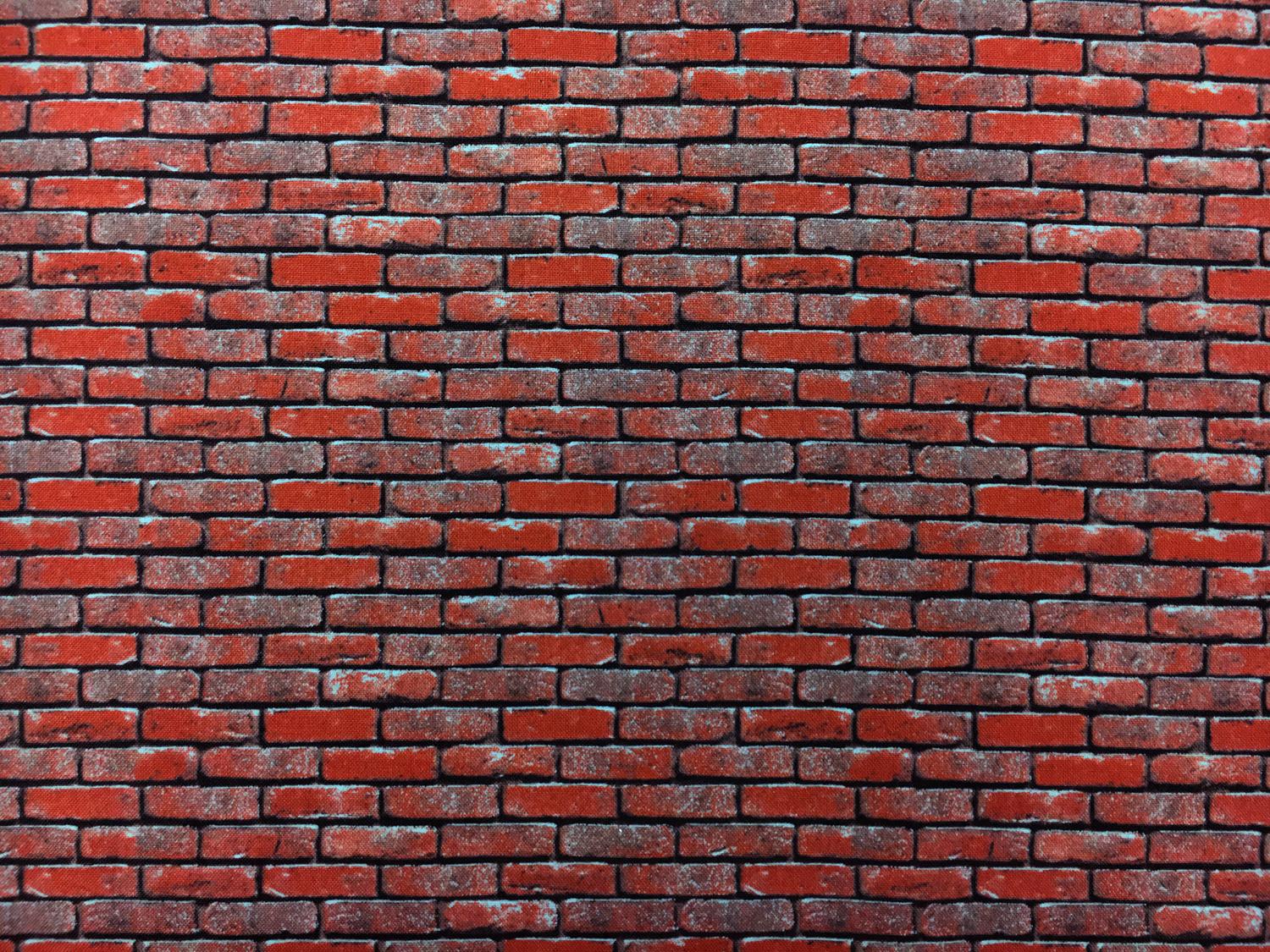 Cotton Broadcloth With Brick Wall Print0