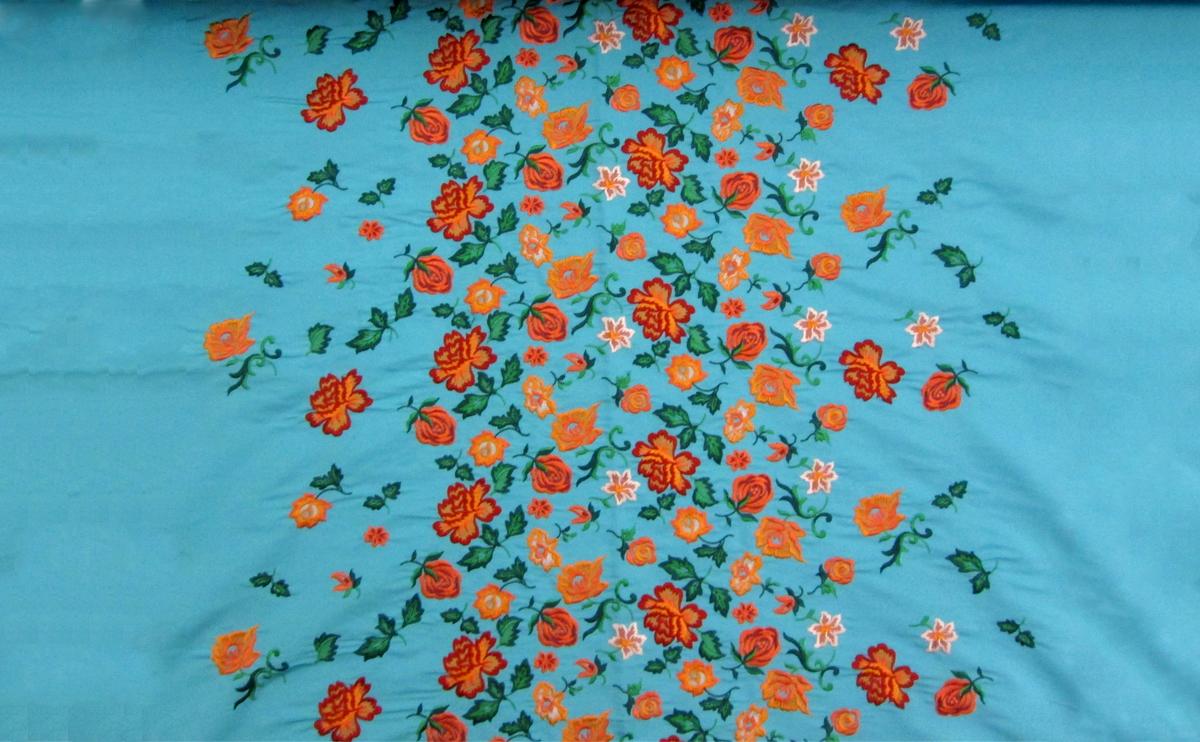 French Embroidered Italian Silk Faille