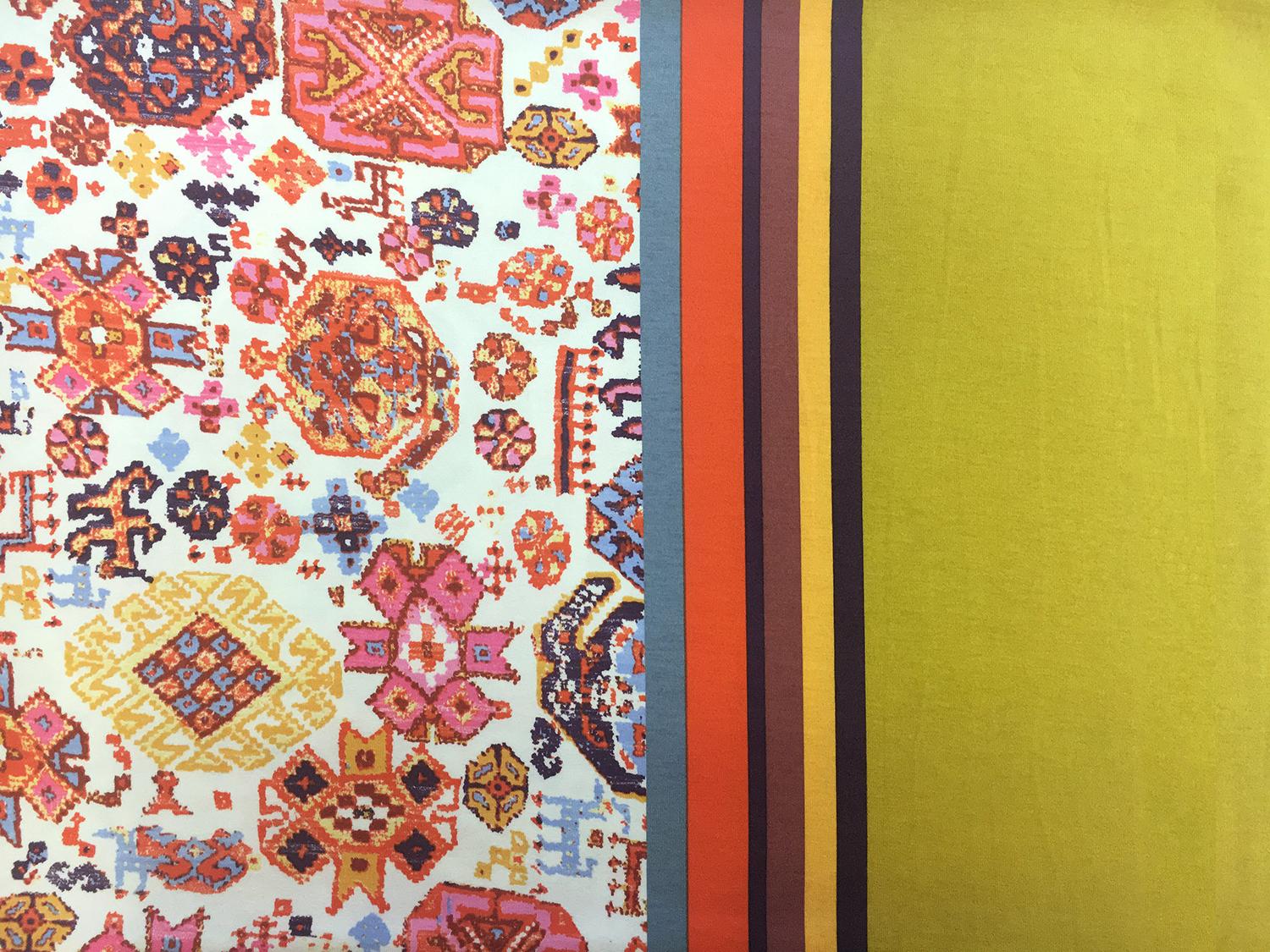 French Viscose Knit Multicolor Mediterranean Motifs0