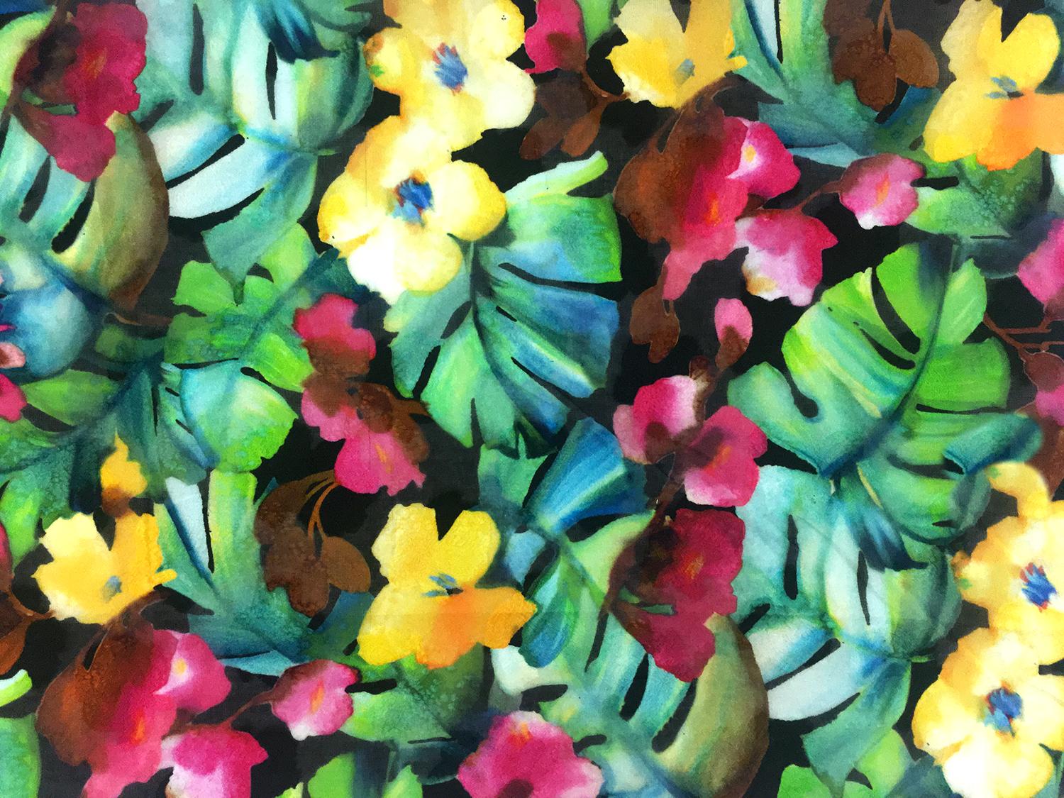 Italian Fil Coupe Voile Floral Print0