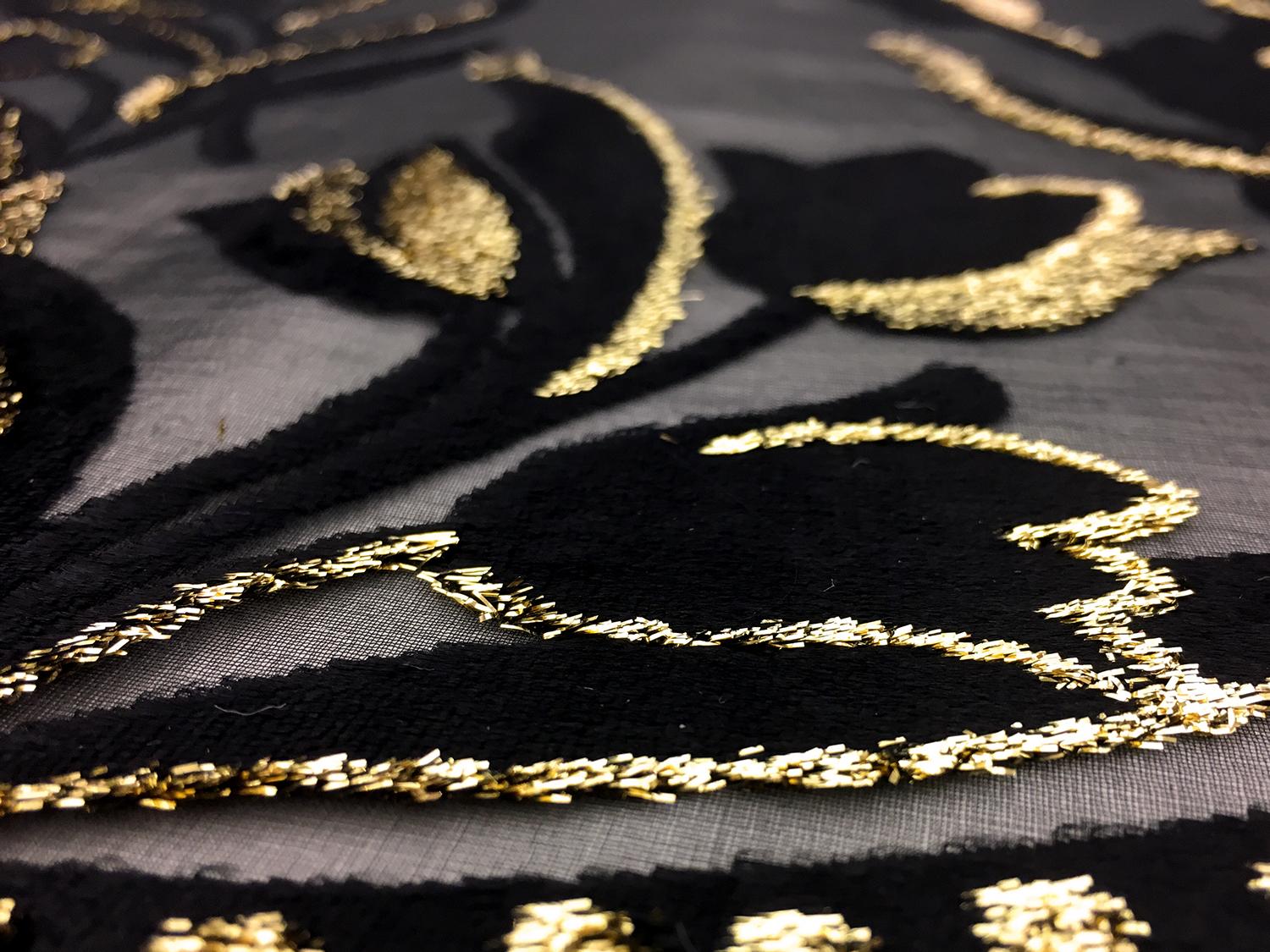 Silk Lurex Panné Burnout Velvet with Border Pattern2