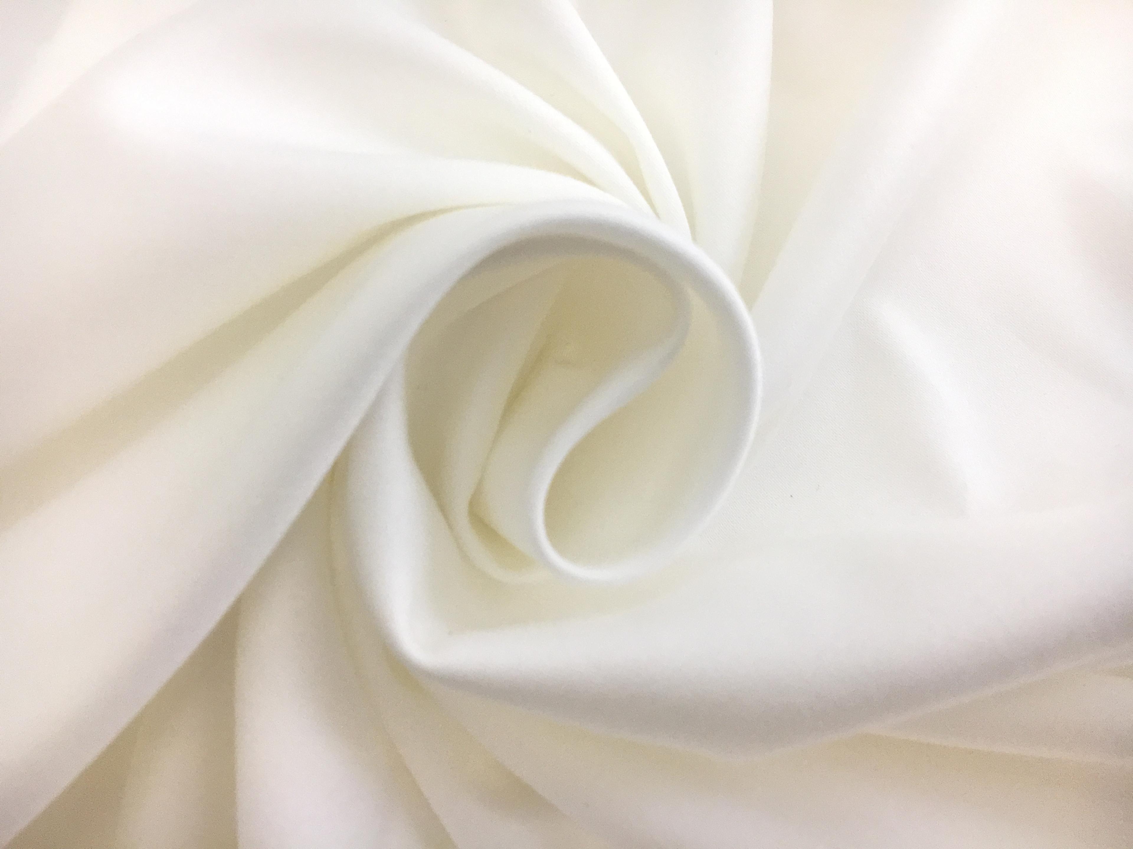 Cotton Blend Stretch Lightweight Sateen in White1