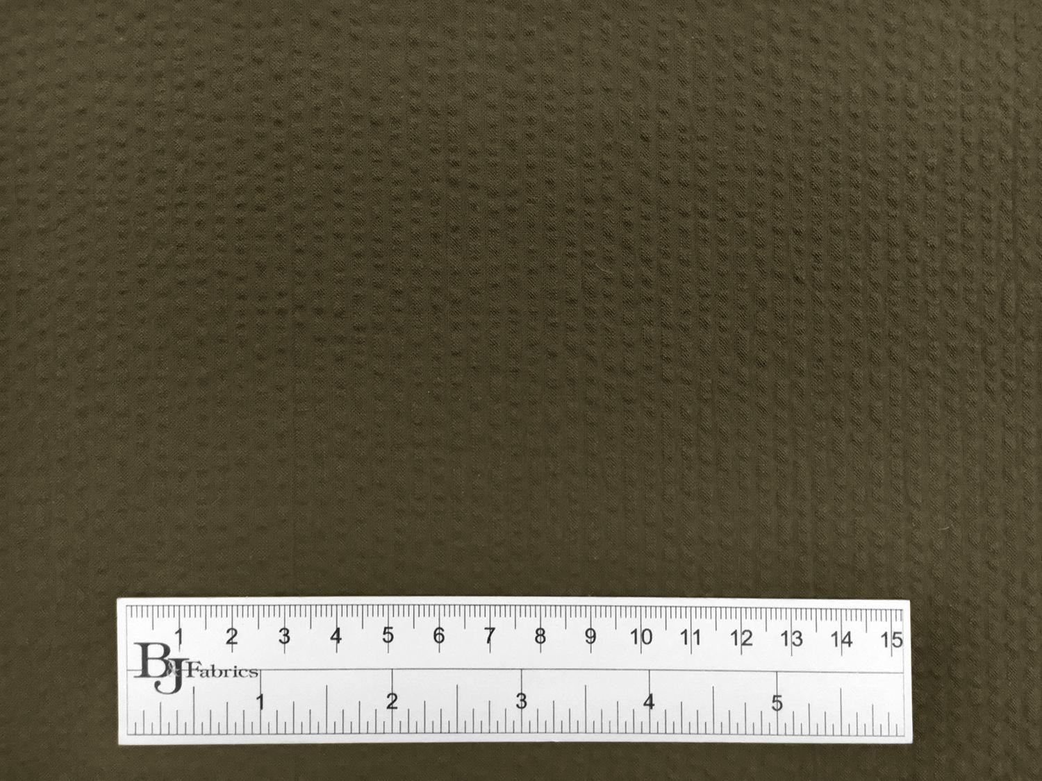 Japanese Cotton Seersucker in Army Green3