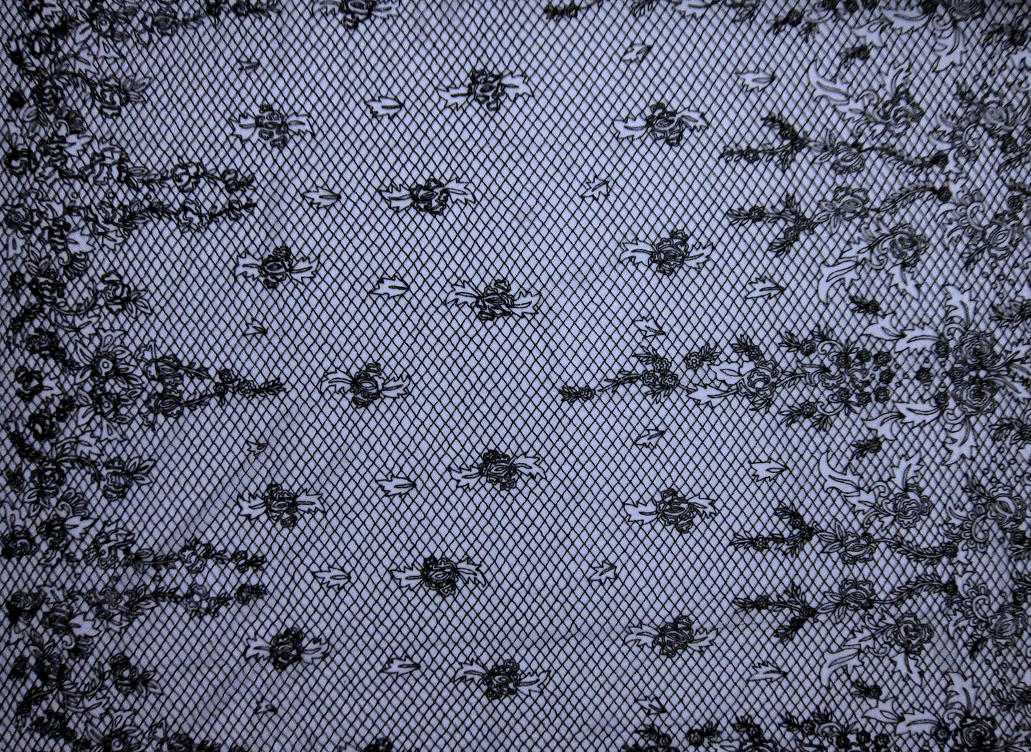 Novelty Beaded Tulle with Bugle Beads0