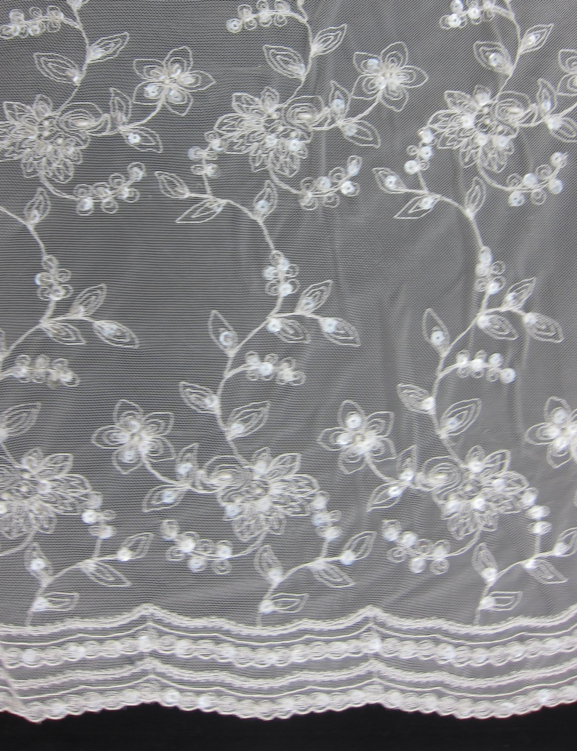 Embroidered Illusion with Hand Sewn Sequins0