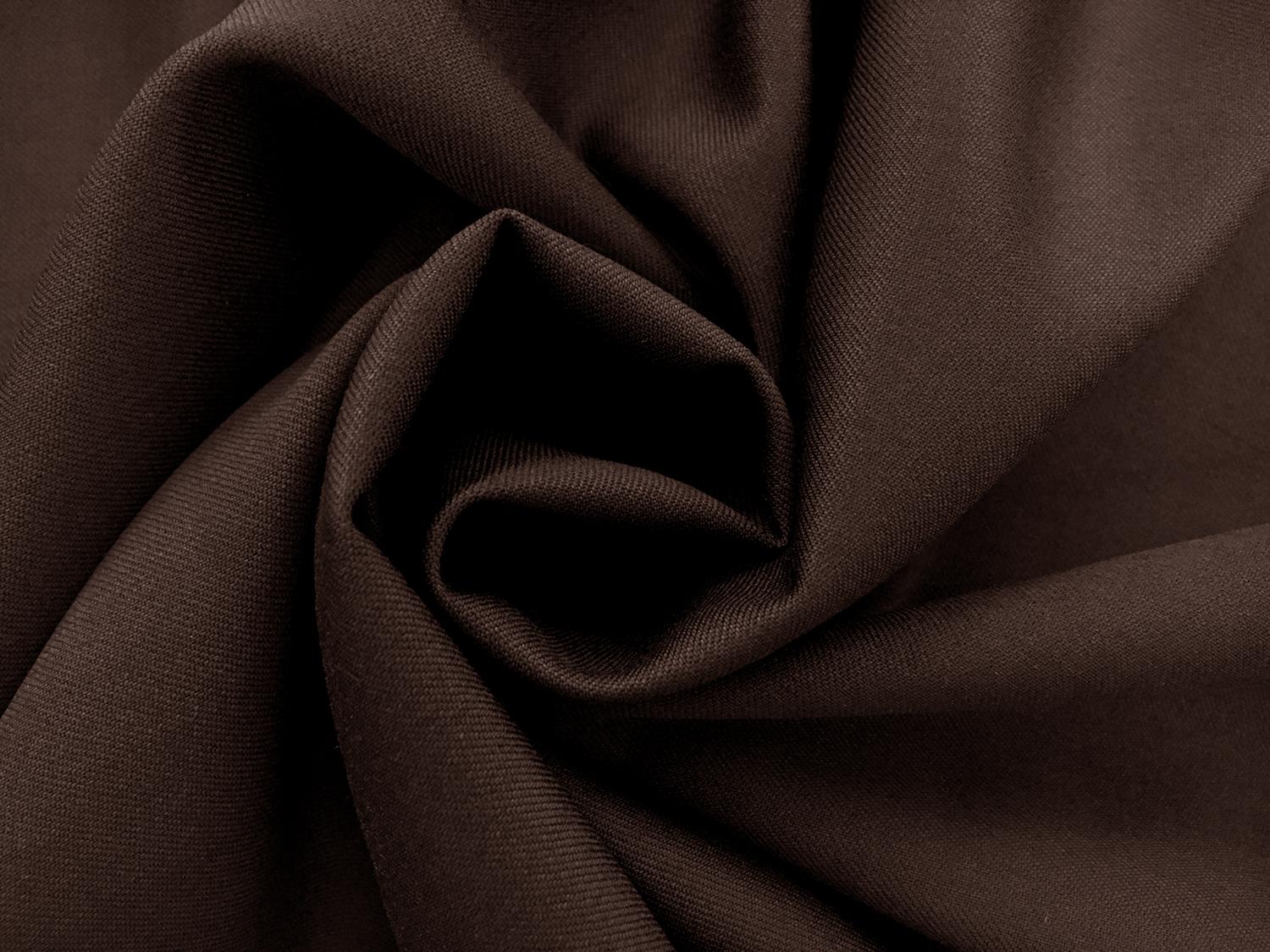 Poly Wool Stretch Gabardine in Dark Brown1