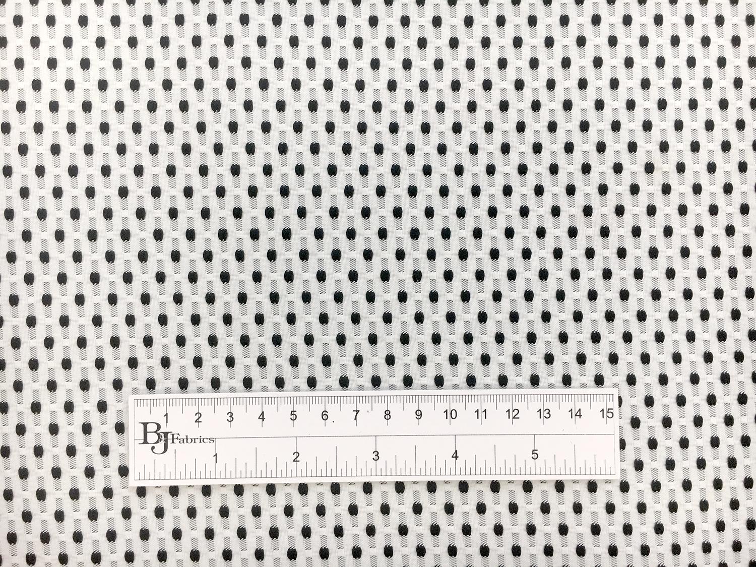 Polyester Swiss Dot Brocade with Black Dots2
