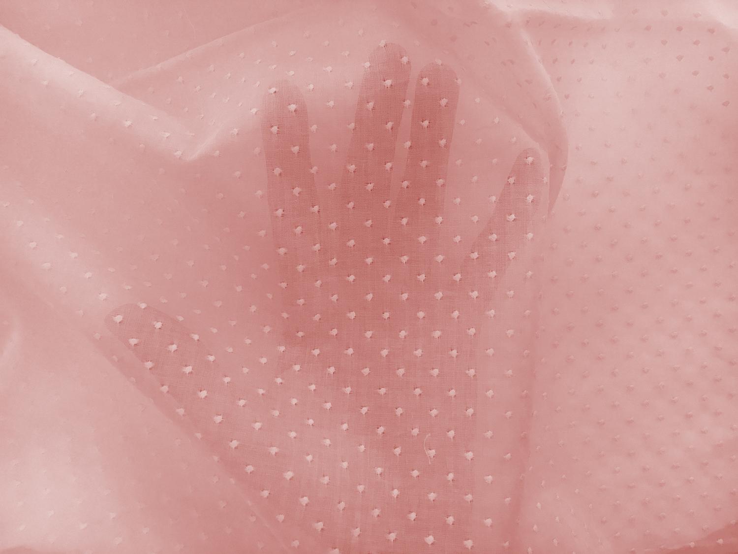 Cotton Embroidered Dots in Pink2