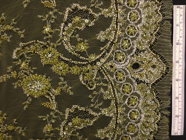 Beaded Metallic Chantilly Lace0