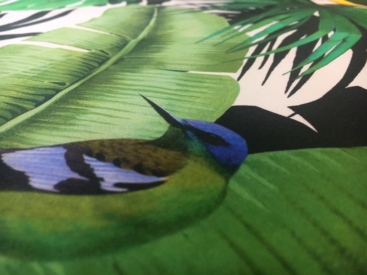 Max Mara Italian Cotton Tropical Plants and Birds Print2