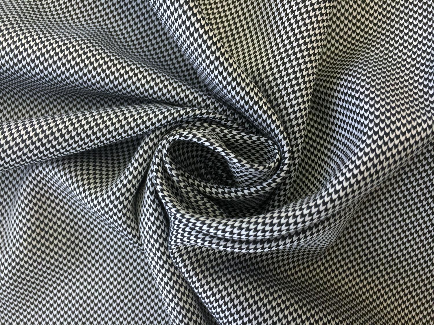 Italian Cotton Chevron Dobby Shirting in Black1