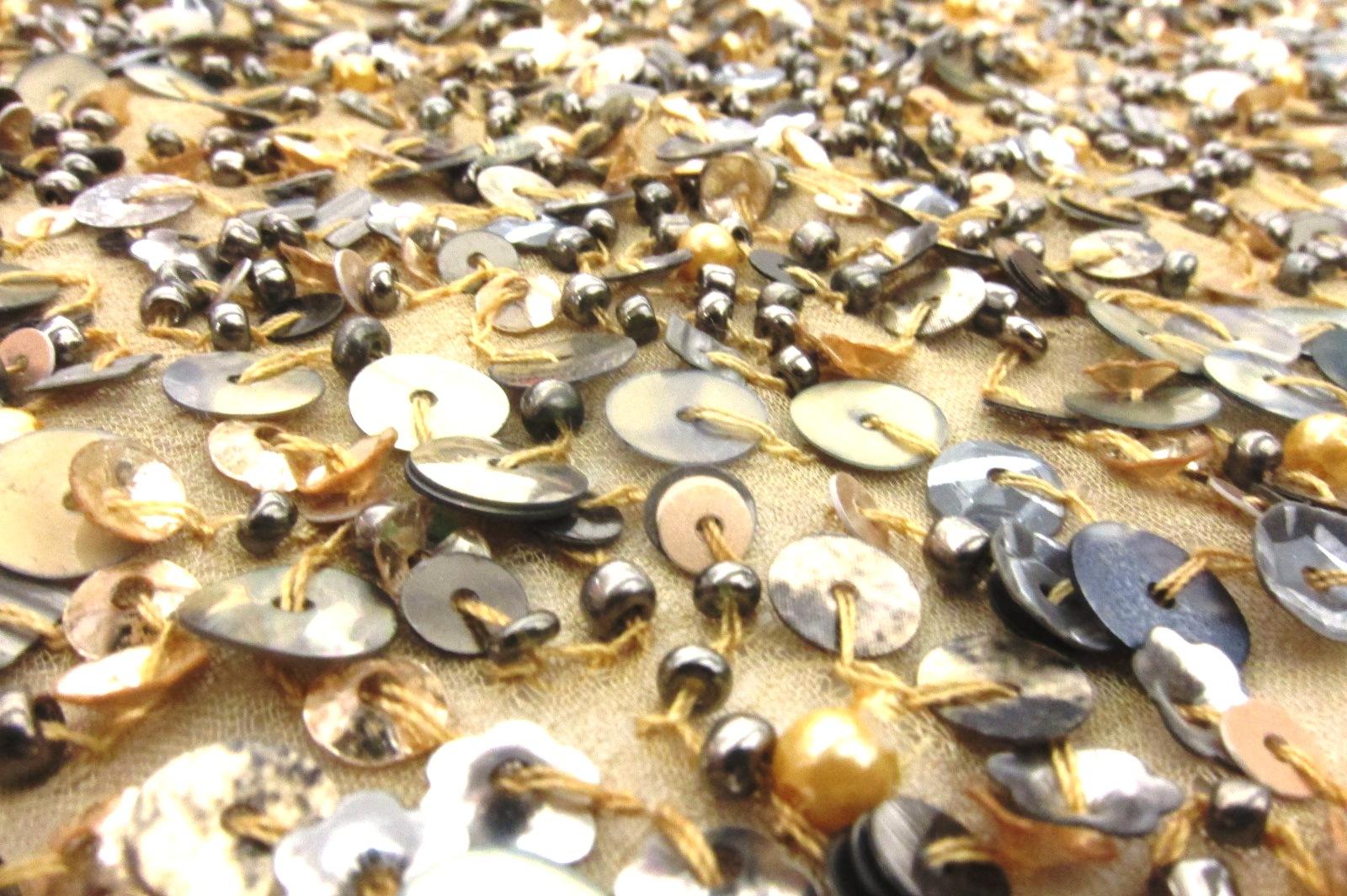 Novelty Sequins and Beads on Silk Chiffon1