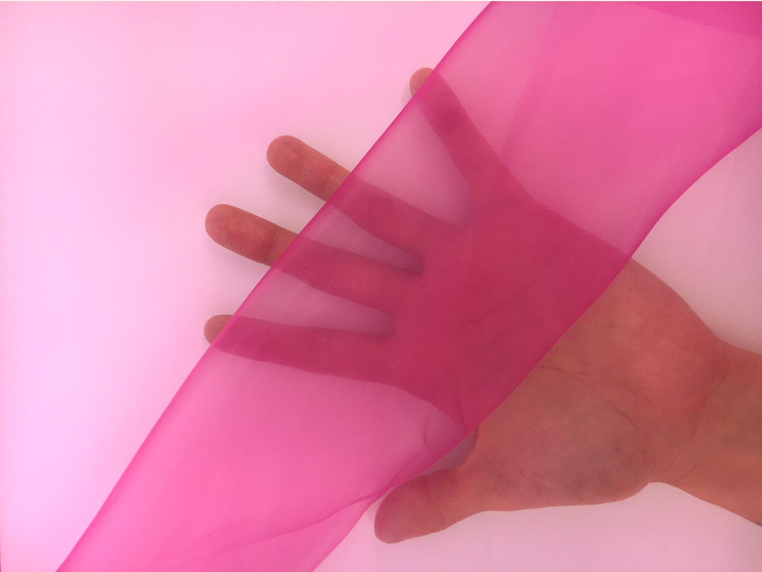 Japanese Polyester Extra Fine Organza in Hot Pink1